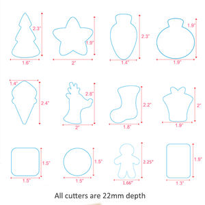 Ensemble <span class=keywords><strong>de</strong></span> 12 mini emporte-pièces <span class=keywords><strong>de</strong></span> Noël - Formes en plastique PP <span class=keywords><strong>de</strong></span> qualité alimentaire rouge et vert pour la pâtisserie festive et le bricolage des fêtes - Product Image 5