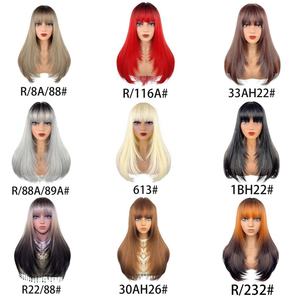 Perruques <span class=keywords><strong>coupe</strong></span> en couches avec <span class=keywords><strong>frange</strong></span> perruques de dentelle droites synthétiques naturelles pour les femmes <span class=keywords><strong>coupe</strong></span> de <span class=keywords><strong>cheveux</strong></span> papillon perruques sans colle - Product Image 3