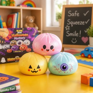 Pelota Antiestrés de Calabaza y Fantasma de Halloween Colorida, Juguete Sensorial Blandito para Apretar, Recuerdo de Fiesta, Venta al por Mayor - Product Image 5