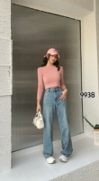 Pantalones Vaqueros de Mezclilla Ligera de Color Desgastado, Ecológicos, de Talla Grande para Mujer, Diseño Personalizable, Casuales, Elásticos, Transpirables, de Cintura Alta