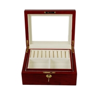 Boîte à bijoux rectangulaire en bois de luxe personnalisée avec logo, emballage miroir et rangement, fermeture à couvercle de marque DS, vente en gros
