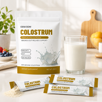 Poudre de colostrum bovin certifiée Halal de qualité supérieure pour adultes, nutrition quotidienne bien-être, sachet individuel portable, mélange facile, fabrication OEM