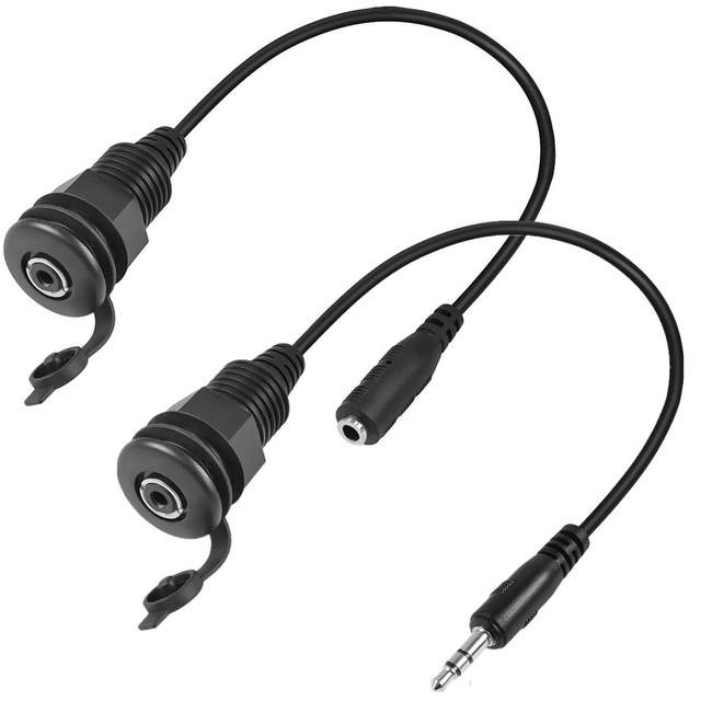 Panel Mounting AUX Port 3.5mm Audio Cable Flush Mount 3.5mm Male Female to Female Extension Cable