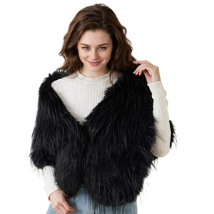 Women Elegant Faux Fur Gown <b>Shawl</b> Flurry Collar Warm Cover Up Fashion Wrap for Bride <b>Wedding</b> Party - Product Image 6