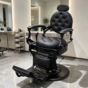 Nouvelle arrivée de fauteuil de salon moderne en cuir coloré à fond rond, fauteuil inclinable avec grande pompe hydraulique, fauteuil de barbier - Product Image 1