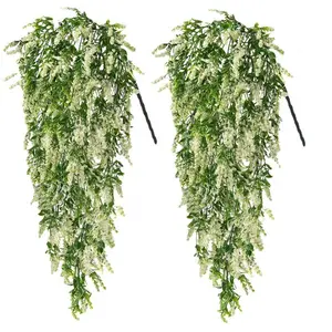 AW-003 Planta artificial verde para pendurar na parede, folha de flores de plástico, suspensão de flores artificiais de alta qualidade