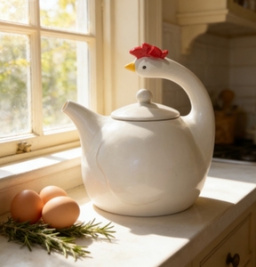 Théière en céramique en forme de poulet, mignonne et décorative, idéale pour la vente en gros et comme cadeau - Product Image 3