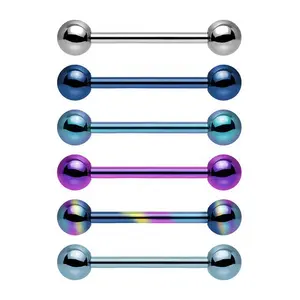 Vente en gros, fabrication sur mesure, <span class=keywords><strong>piercing</strong></span> en titane F136, helix, langue, clou, couleur modifiée, clou d'oreille, pont d'oreille, <span class=keywords><strong>bijoux</strong></span> de <span class=keywords><strong>piercing</strong></span> - Product Image 1