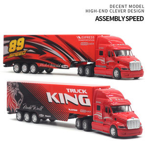 Logotipo personalizado <span class=keywords><strong>Camiones</strong></span> rojos Vehículos de juguete fundido a presión 1:48 Camión contenedor americano Modelo Camión contenedor para colección de modelos de juguete - Product Image 3