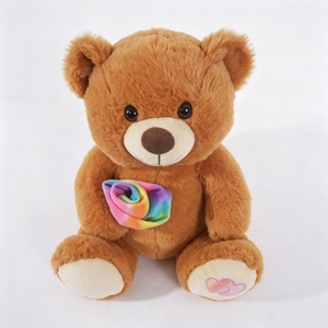 Oso de peluche personalizado, oso de peluche marrón, oso de peluche con rosa de peluche - Product Image 1