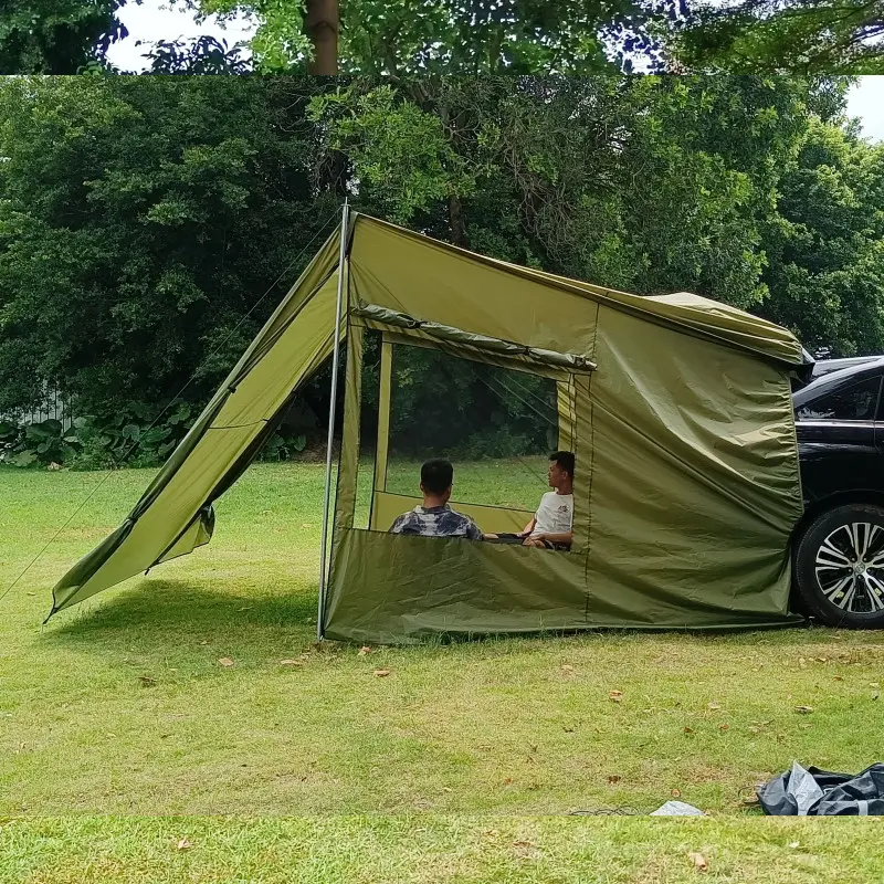 Portabel Tahan Lama Tahan Air Lipat Touring Tailgate Belakang Tenda Penampungan Berkemah Mobil Luar Tenda untuk SUV