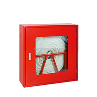 Armoire murale double porte en acier au carbone pour enrouleur de tuyau d'incendie avec compartiment pour hache de pompier, boîte d'hydrant de sécurité