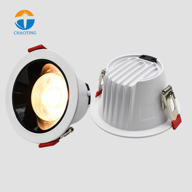 Modern Commercial Home Office LED Spot Lamp Down 10W/15W/20W/30W Aluminum Black CRI90 Anti-Glare Recessed COB Downlight Lighting