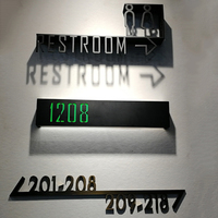 Plaque de porte lumineuse à LED en acier inoxydable, rétroéclairée, pour numéro de maison, chambre d'hôtel, décoration, étanche IP65, télécommandée