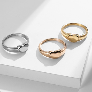 Heart-Shaped Titanium Steel <b>Ring</b> For Women Gold Rose Gold Steel Color Gift Jewelry K-R557 - Product Image 1