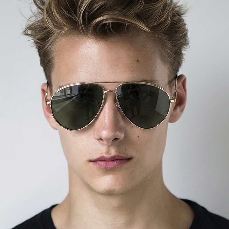 Custom Logo 2026 Fashion Vintage Alloy Pilot Style Sun Glasses UV400 Oversized Double Bridges Sunglasses for Men Women