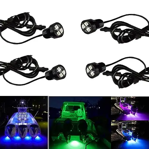 Kingshowstar RGB Boat Drain Plug LED Light  Multi-color Underwater Marine Stern Light Night Fishing for Boat Kayat Pontoon