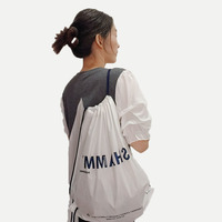 Écologique Personnaliser logo Imprimé 100mic D'épaisseur Pe En Plastique Cordon Sac À Dos Jeans Porter L'emballage De Transport Sac En Plastique