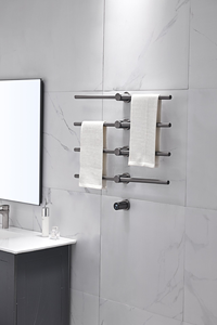 Sèche-serviettes électrique encastré rond <span class=keywords><strong>de</strong></span> 70 cm à 5 barres en acier inoxydable 304 brossé pour salle <span class=keywords><strong>de</strong></span> bain - Product Image 5