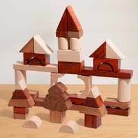 Blocs de construction en bois pour moto, 50 pièces, colorés, à grosses grainures, jouets éducatifs à assembler et empiler pour enfants