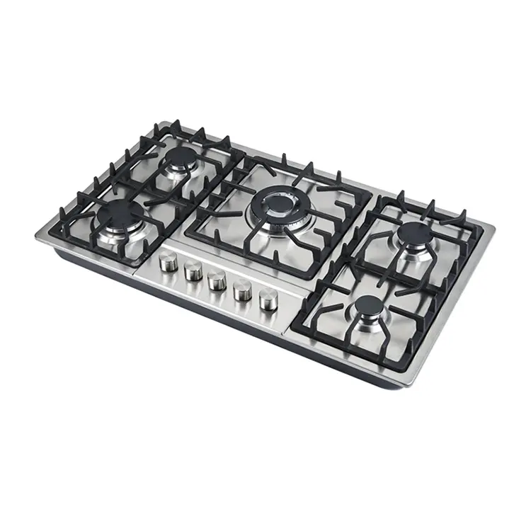 Kitchen Appliance Glass Gas Hob 5 Burner Built In Gas Hob Glass Top Cooking