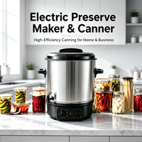 Marmite de cuisson électrique multifonctionnelle 27L en acier inoxydable 1800W à commande mécanique pour confitures, vins, usage hôtelier, camping-car et commercial