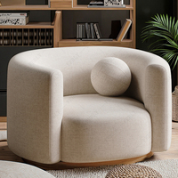 FERLY Moderner Chesterfield Einzelsessel Komfortabler Holzsessel Premium-Stoff für Freizeit Neues Design Freizeitstuhl