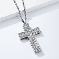 Collier pendentif croix en acier inoxydable plaqué or 18 carats avec zircon brillant, design personnalisé, pour mariage, fiançailles, fête, bijoux