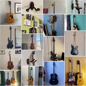 Support mural pour guitare en bois brun foncé, antidérapant et réglable, pour instruments à cordes, accessoires et pièces – Vente en gros usine - Product Image 2