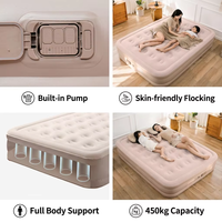 Matelas pneumatique automatique d'extérieur avec couverture double floquée épaissie, alimentation USB, design moderne, portable pour le camping et la maison