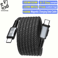 Cable de Carga Rápida Magnético USB-C PD 3.1 de 100W, Carcasa de Aleación de Aluminio, Revestimiento de Nailon Trenzado, Conductor de Cobre Puro para Cámara IOS