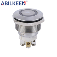 Interruptor de Botón Pulsador Metálico de 22 mm, Resistente al Agua IP65, Iluminado, Momentáneo, para Montaje en Panel, para Control Eléctrico Industrial, Gran Venta