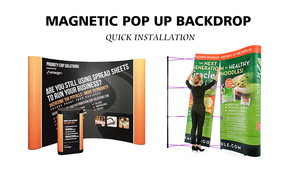 Tùy chỉnh-in Magnetic Modular Backdrop có thể gập lại cong <span class=keywords><strong>Banner</strong></span> <span class=keywords><strong>Pop</strong></span> hiển thị quảng cáo thiết bị hiển thị đứng cho triển lãm thương mại - Product Image 2