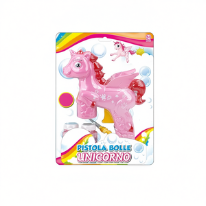 Pistolet à bulles licorne rose 30x22 cm pour enfants, jouet à bulles magiques - Product Image 2