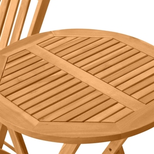 Muebles de Exterior, Juego de Mesa y Sillas Plegables de Madera Maciza de 3 Piezas, con 2 Sillas Plegables y Mesa de Centro <span class=keywords><strong>para</strong></span> Patio o Balcón - Product Image 6