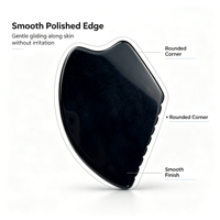 Outil de massage facial en obsidienne noire naturelle pour le lifting de la peau, anti-âge, grattage corporel, planche Gua Sha