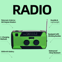 Radio de Emergencia con Alarma SOS y Batería de Respaldo de 5000mAh, Empaque Personalizado, para Pedidos al por Mayor de Ayuda en Desastres