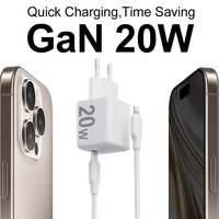 Adaptateur USB-C 20W multi-ports PD QC3.0, câble de données USB, accessoires pour téléphone, chargeur multi-ports, câble de charge EU, vente en gros