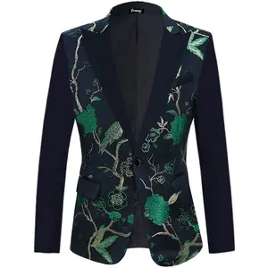 ZX-480 Luxo Floral Bird Bordado Vestido Blazers Homens 2023 Brand New Slim Fit Tuxedo Terno Jaqueta Festa Casamento Jantar Traje H