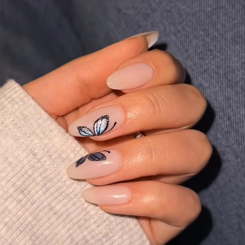 BZ1055 Milk Graphite Butterfly