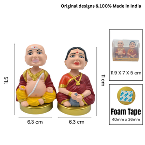 ตุ๊กตาบ็อบเบิลเฮดคู่ปู่ย่าตายาย - ของที่ระลึกแห่งความรักที่เหนือกาลเวลา เฉลิมฉลองความรักและความอบอุ่นที่ไร้เงื่อนไขของปู่ย่าตายาย - Product Image 2