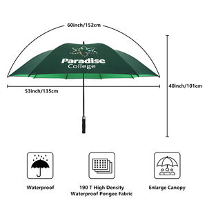 Parapluie de golf double couche de luxe en fibre de verre personnalisé 135 cm avec auvent imperméable pour une protection contre le vent fort, publicité - Product Image 2