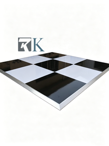 Good Quality Events White and Black Color Dance Floor with Platform and Aluminum <b>Edges</b> - Product Image 2