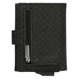 Cartera Larga de PU CardHoda con Protección RFID, Cierre Plegable Minimalista, Patrón Geométrico Negro, Tarjetero Unisex - Product Image 5