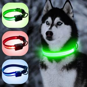 Collar de Perro LED, Collar de Perro Luminoso Ajustable, Recargable por USB, Luz de Seguridad Súper Brillante, Collares Brillantes para Perros - Product Image 1