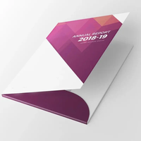 Personalizado A4 A5 tamaño CMYK PANTONE colorear UV impresión en relieve carpeta de archivos con bolsillos Logotipo de negocios personalizado