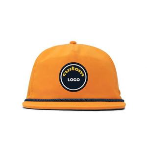 Gorras de Béisbol Personalizadas de 6 Paneles con Bordado 3D en Amarillo de Dos Tonos, Impermeables, con Visera Plana - Product Image 1