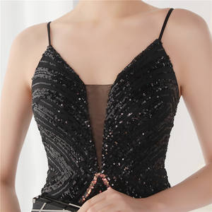 女性用セクシーなショートパーティードレス女性用,2023新しい控えめなスパンコールカラービーズ卒業エレガントなナイトドレス - Product Image 5