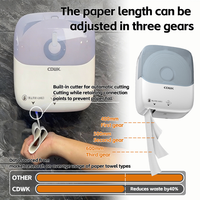 Distributeur de papier toilette automatique CDWK Commercial Jumbo Roll Autocut avec capteur de coupe automatique, distributeur de papier toilette électrique pour toilettes