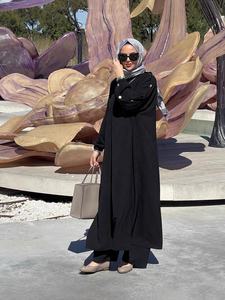 Setelan kasual lengan panjang wanita, jubah longgar kancing Faion Timur Tengah, Set celana musim gugur - Product Image 4